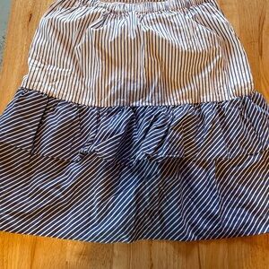 J. Crew Navy and White Striped A-Line Mini Skirt